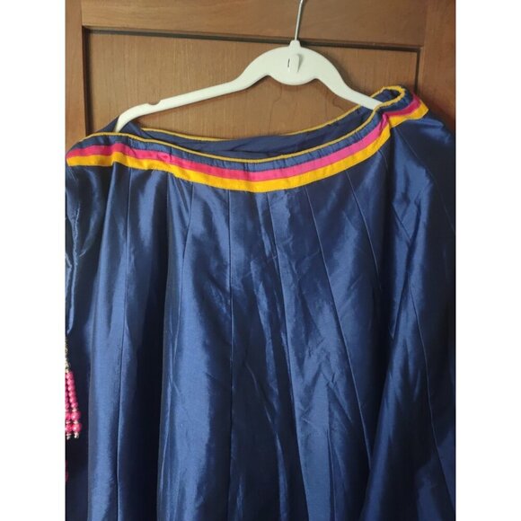 UNIQUE Cultural Skirt Blue Colorful Flowing - Picture 4 of 4